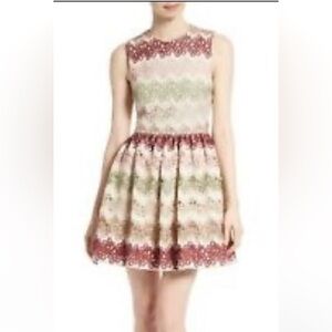 NWT Alice + Olivia Red and Green Lace dress. Size 10